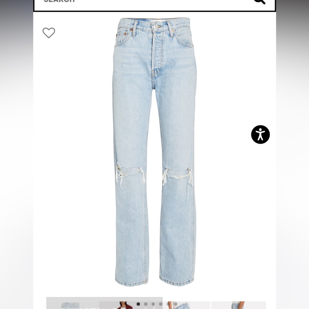 RE/done high rise loose jeans size 25